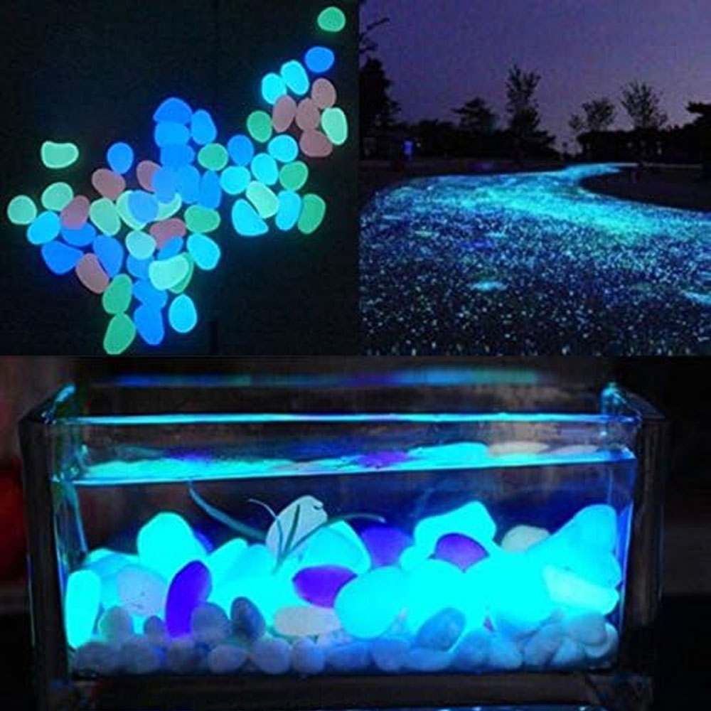 Fish Tank Rocks Glow Blue Pebb - Planted Aquarium With Fish recension och pris